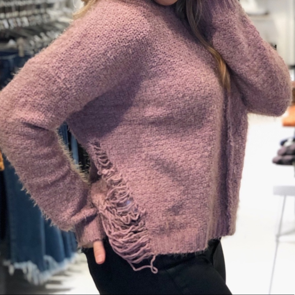 DONATED*** NWOT | Distressed Rose Blush Sweater